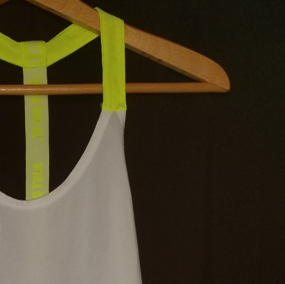 Nike Dri-Fit White Neon Tank Top M Sleeveless